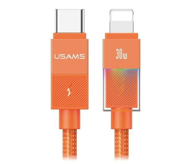 USAMS Kabel 30W USB-C do Lightning 1.2m pomarańczowy - 1490218 - zdjęcie